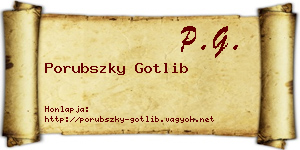 Porubszky Gotlib névjegykártya