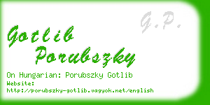 gotlib porubszky business card